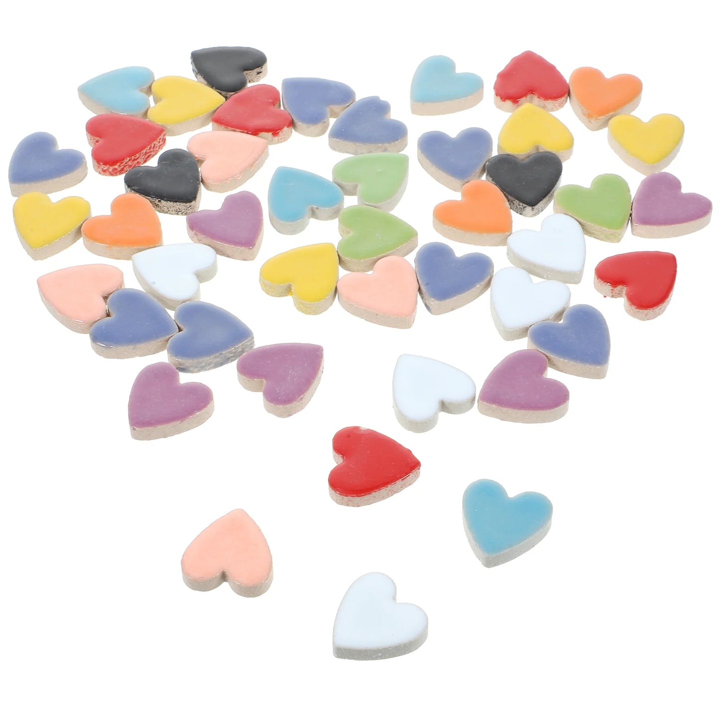 Heart Shape Ceramic Mosaic Tiles - Multiple Colors