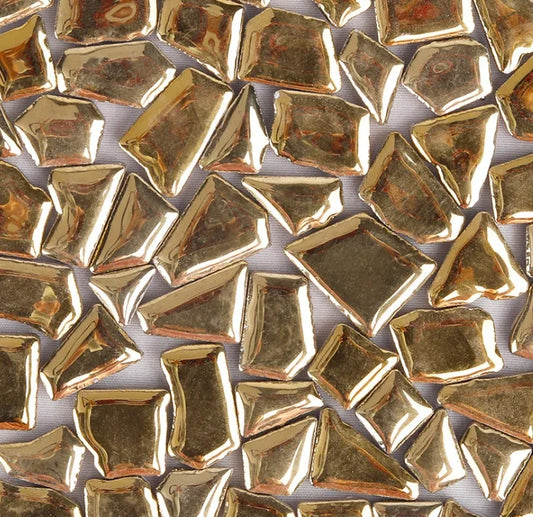 Polygon Gold Porcelain Mosaic Tiles