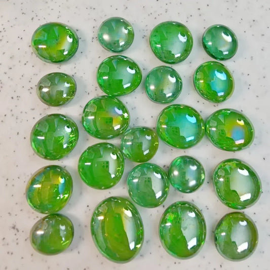 Green Glass Round Mosaic Tiles