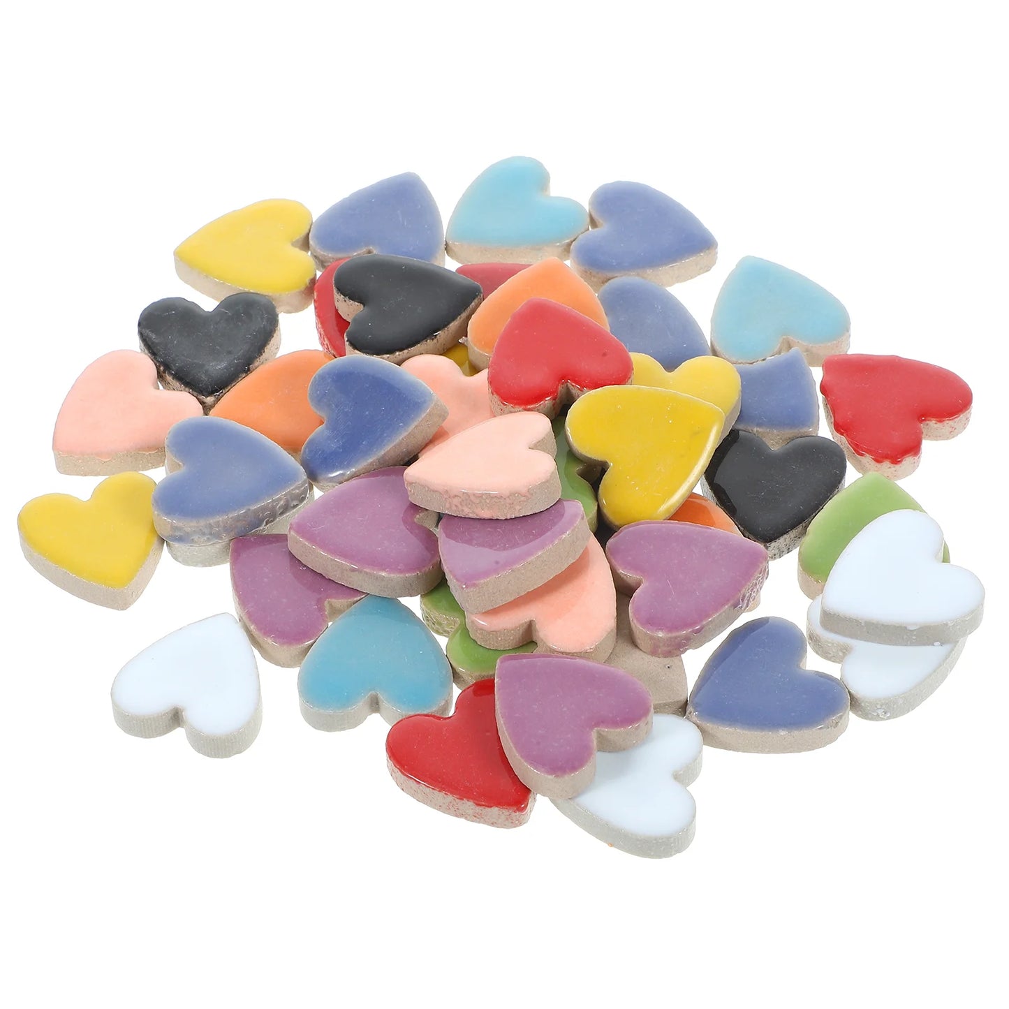 Heart Shape Ceramic Mosaic Tiles - Multiple Colors