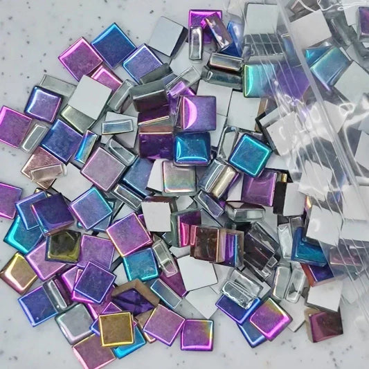 Purple and Blue Glass Square Mosaic Tiles