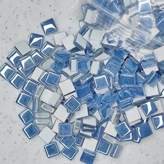 Blue Glass Square Mosaic Tiles