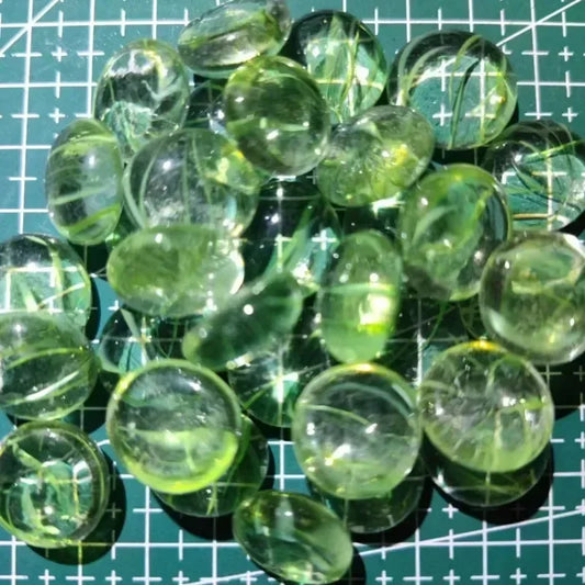 Green Flower Glass Round Mosaic Tiles