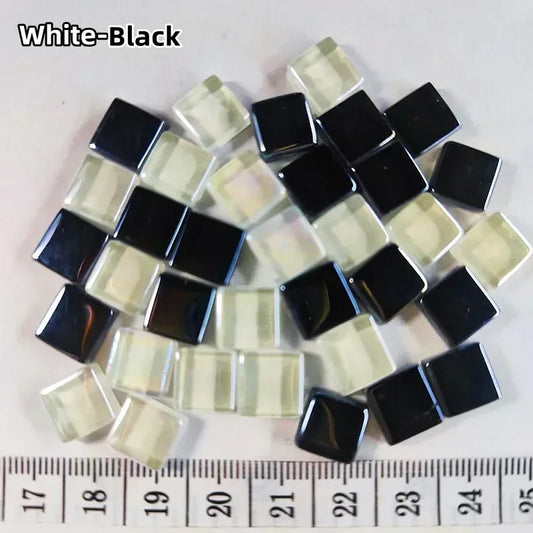 Black and White Glass Square Mosaic Tiles