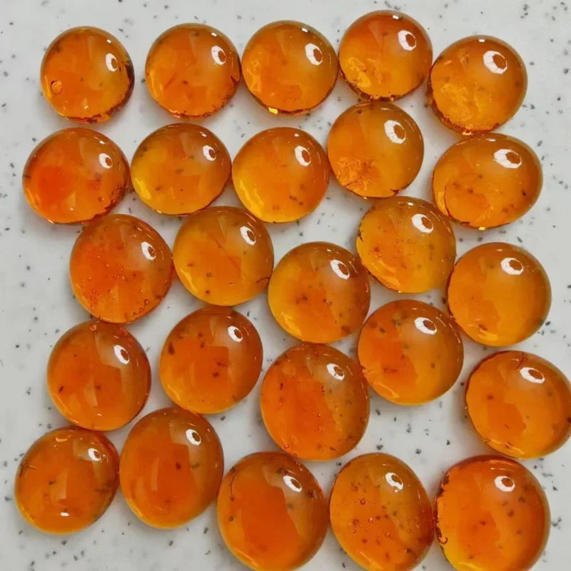 Red Orange Glass Round Mosaic Tiles