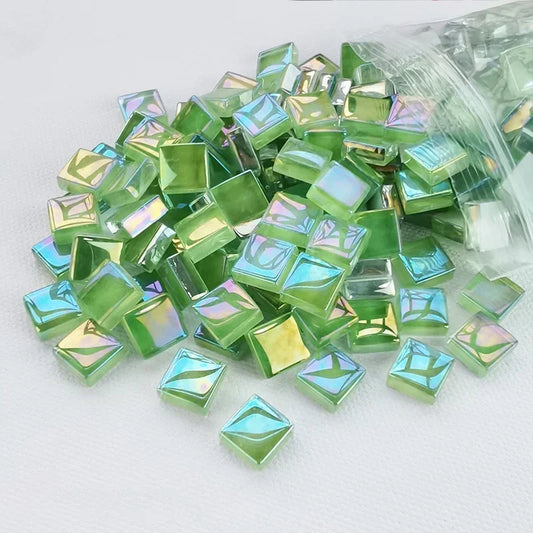 Green Glass Square Mosaic Tiles