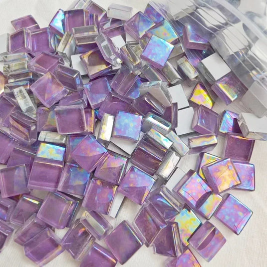 Purple Glass Square Mosaic Tiles