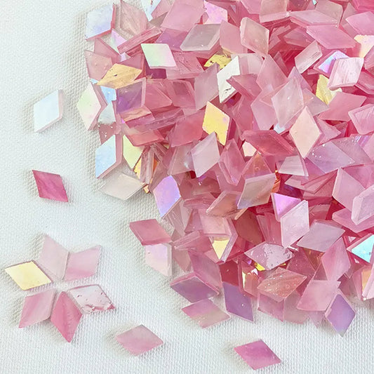 Pink Glass Diamond Mosaic Tiles