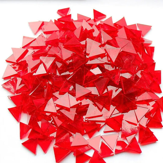 Red Triangle Glass Mosaic Tiles