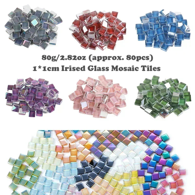 Pink Glass Square Mosaic Tiles