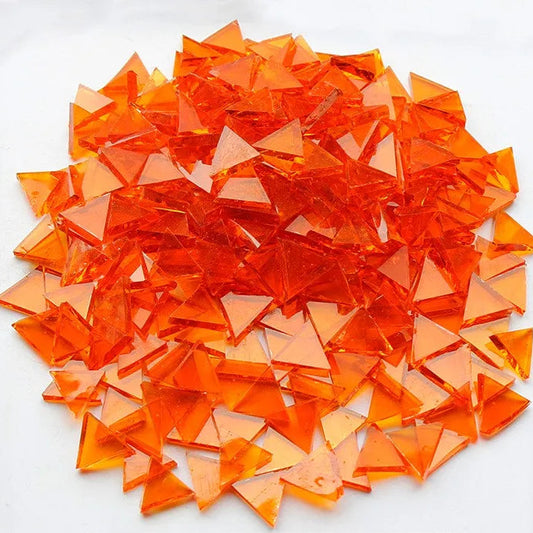 Orange Triangle Glass Mosaic Tiles