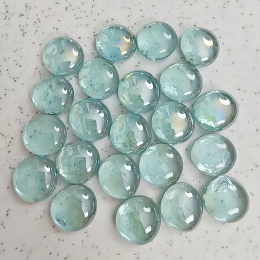 Light Blue Glass Round Mosaic Tiles