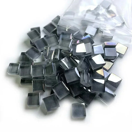 Grey Glass Square Mosaic Tiles