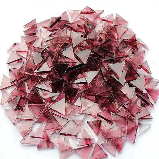 Pink Triangle Glass Mosaic Tiles