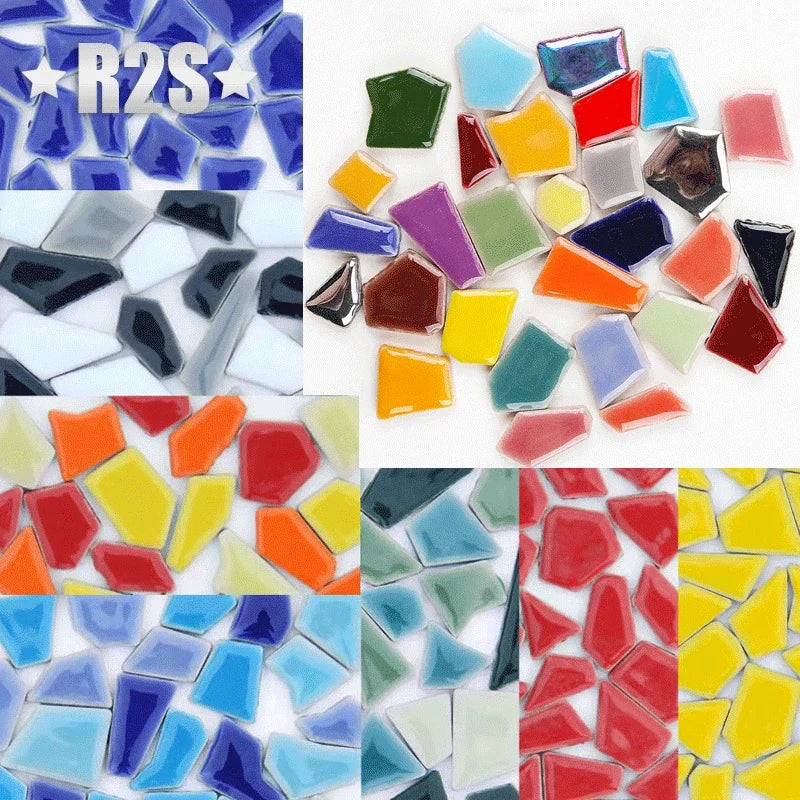 Polygon Mix of Blue Porcelain Mosaic Tiles