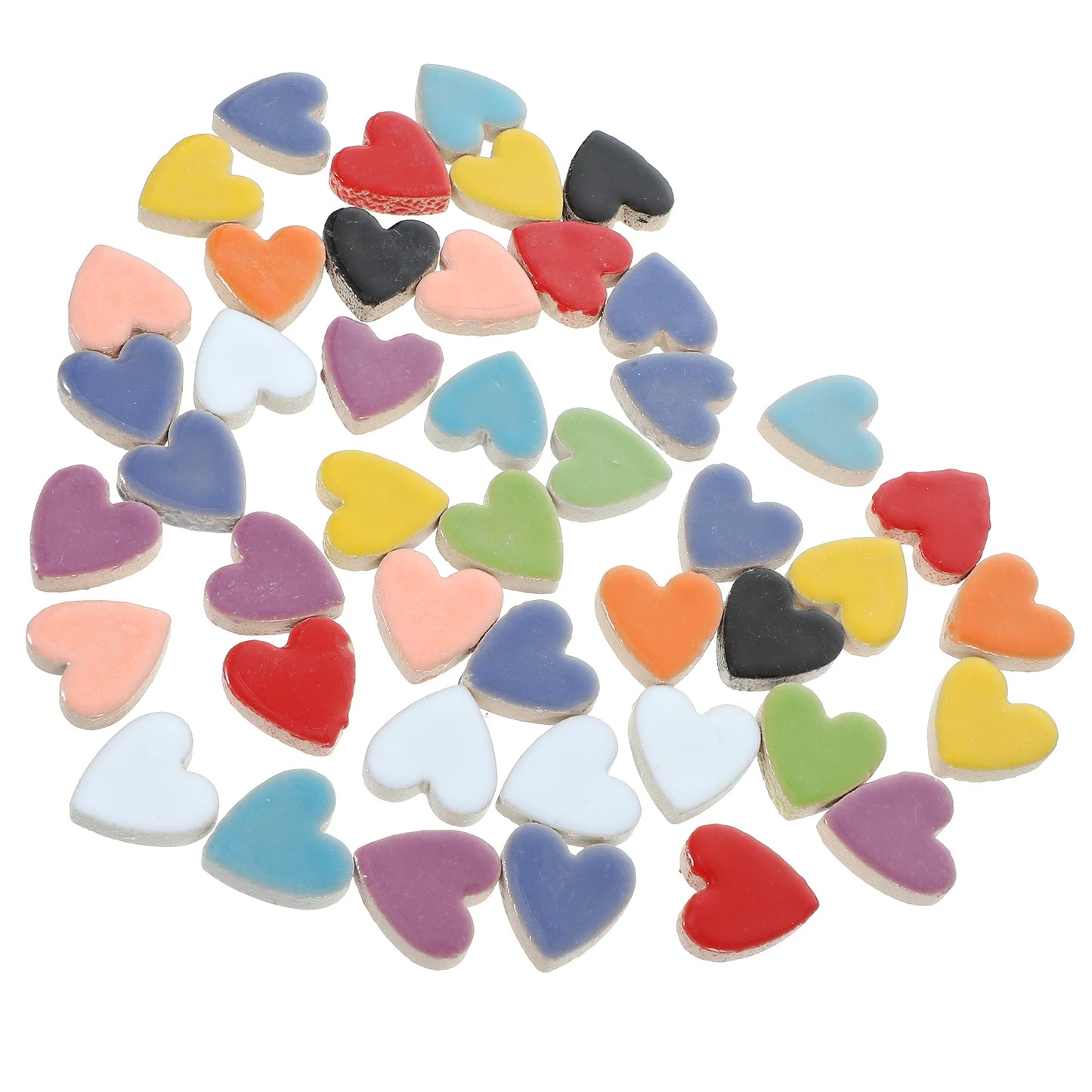 Heart Shape Ceramic Mosaic Tiles - Multiple Colors