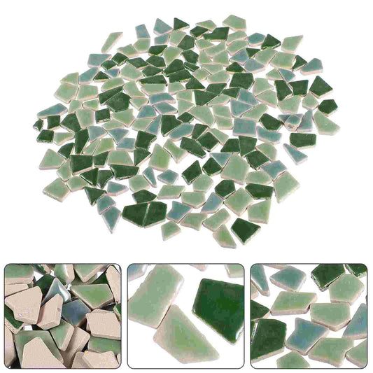 Green Irregular Ceramic Mosaic Tiles