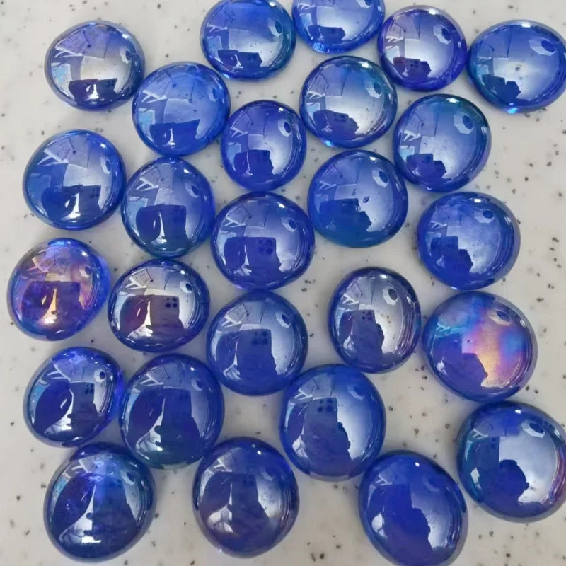 Royal Blue Glass Round Mosaic Tiles