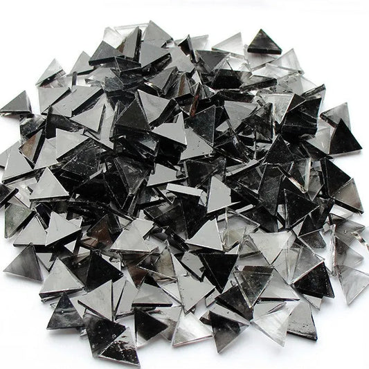 Black Triangle Glass Mosaic Tiles