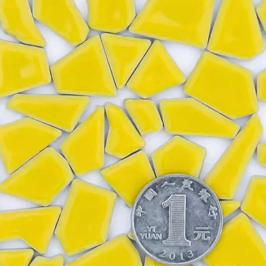 Polygon Yellow Lemon Porcelain Mosaic Tiles